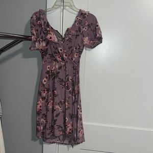 purple floral dress